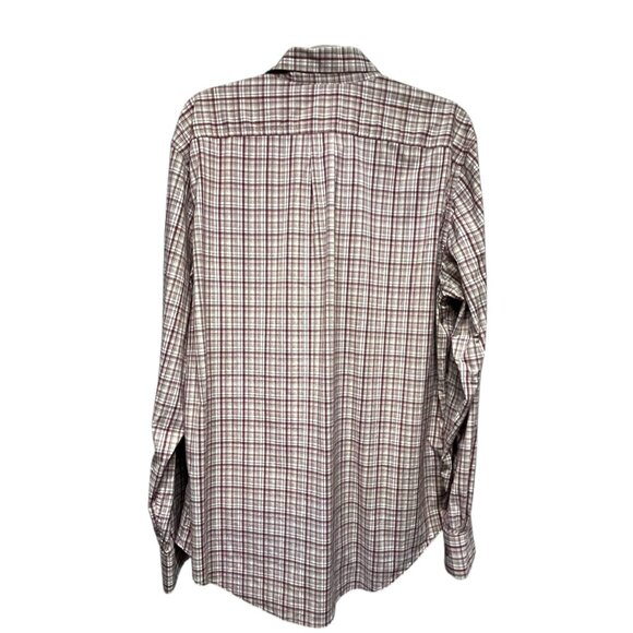 GENTEAL Mens Button Down Shirt Large Performance Sport Plaid Outdoor Stretch - Picture 2 of 6